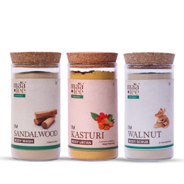 Sandalwood Body Wash | Kasturi Body Ubtan | Walnut Body Scrub